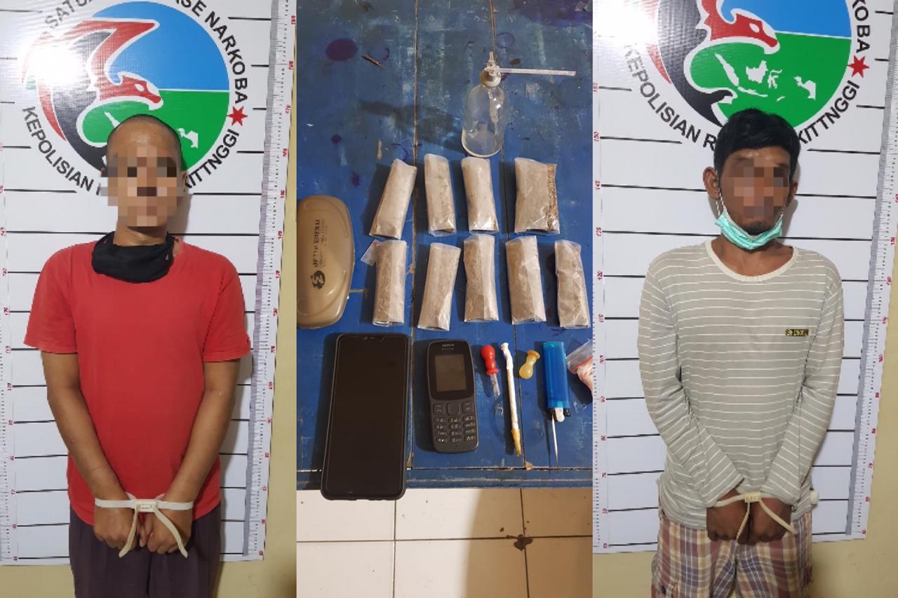 Pelaku penyalahgunaan narkoba beserta barang bukti